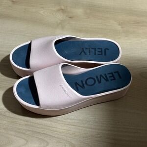 Lemon Jelly Platform Slides Sandals Pink Blue‎ EU 38 Women's Shoes